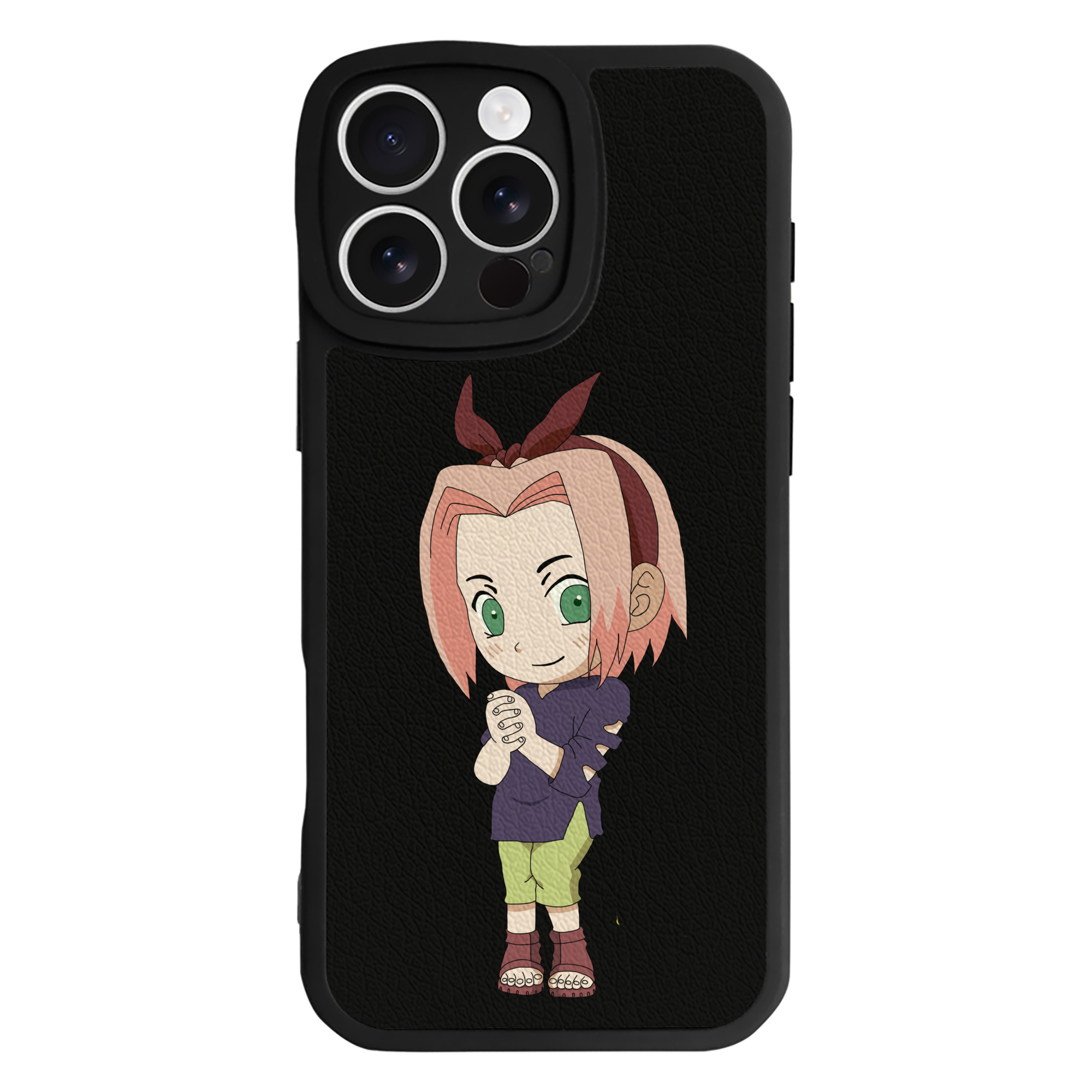（画像用） NARUTO -ナルト- 春野サクラ Haruno Sakura 【iPhone 16シリーズ対応】シリコンスマホケース（レザー調） 材質：シリコン